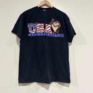 Vintage 1995 Taz Made In The USA National Pride Tee Shirt
